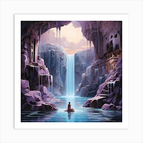 Lavender Falls Art Print