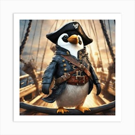 Penguin Pirate Art Print