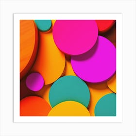 Abstract Colorful Circles,A colorful background with circles Art Print