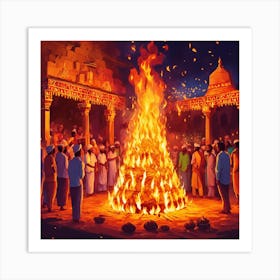 Holika Dahan Art Print