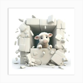 Sheep In The Wall Art Print