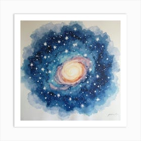 Elegant Watercolor Of A Celestial Star Field 1 Art Print