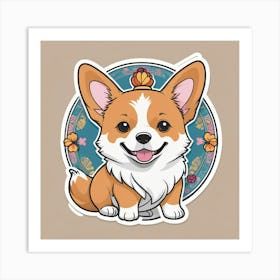 Corgi Dog 4 Art Print