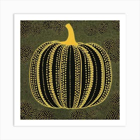 Yayoi Kusama Inspired Pumpkin Green 1 Art Print