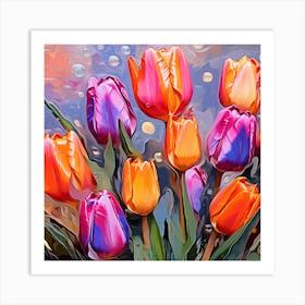 Colorful Tulips 4 Art Print