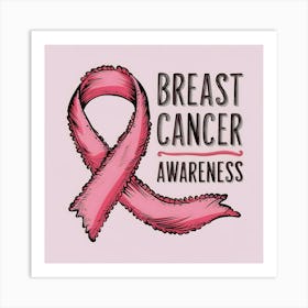 Women Breast Cancer Awareness background in Pink Ribbon international symbol for month October clipart and poster clipart and wall art 38 Art Print