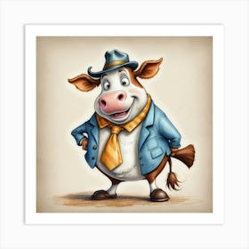 Cartoon Cow 27 Art Print