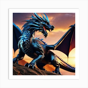 Blue Dragon Art Print