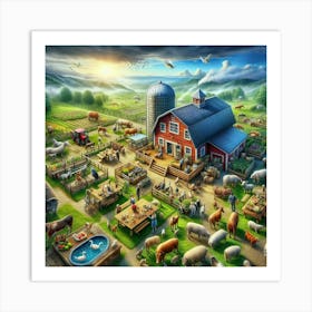 Farm Animals In The Countryside Art Print