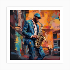 Saxophone Player 21 Art Print
