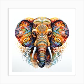 Elephant Series Artjuice By Csaba Fikker 041 Art Print