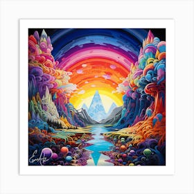 Colorful, Psychedelic, Landscape 1 Art Print