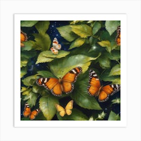 Butterflies In The Night Art Print