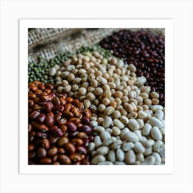 Various Beans On A Sack Art Print