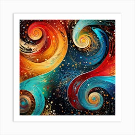 Abstract Swirls Painting 1 Art Print