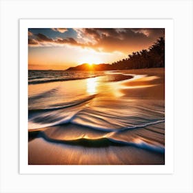 Sunset On The Beach 254 Art Print