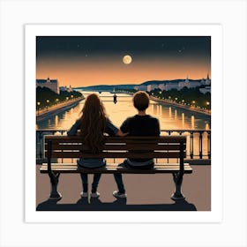 By the Danube with Marlena Art Print