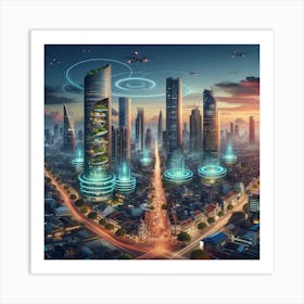 Futuristic Cityscape Art Print