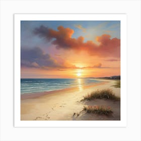 Sunset On The Beach 18 Art Print