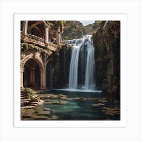 Surreal Waterfall Inspired By Dali And Escher 5 Art Print