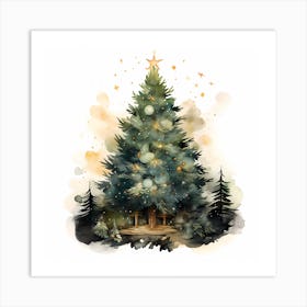 Aqua Arboreal Aurora Art Print