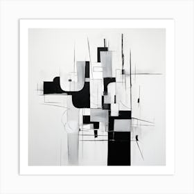 Abstract Black And White Painting Art Print