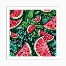 Watermelon Slices (7) Art Print