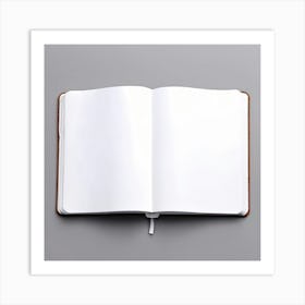 Mock Up Blank Pages Open Book Spread Unmarked Writable Notebook Journal White Clean Min (4) Art Print