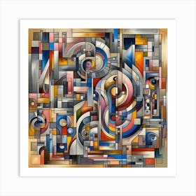 A mixture of modern abstract art, plastic art, surreal art, oil painting abstract painting art deco architecture 3 Art Print