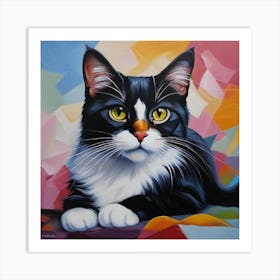 Black And White Cat Art Print