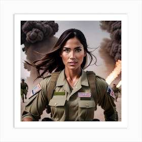 Army Woman in Battlefield 1 Art Print