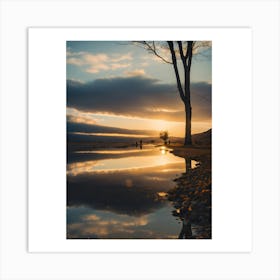 Sunset At The Lake Art Print