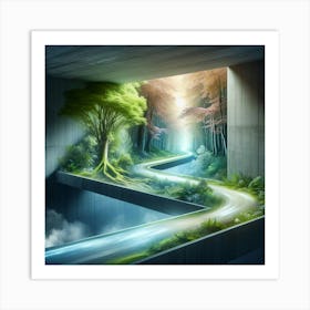 Tunnel In The Forest Art Print