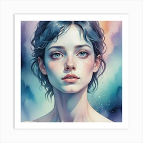 Girl With Blue Eyes 6 Art Print