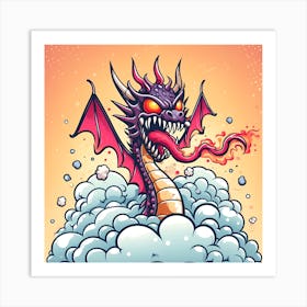 Dragon in Clouds Art Print