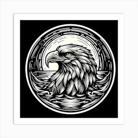 Eagle In The Water Art Print