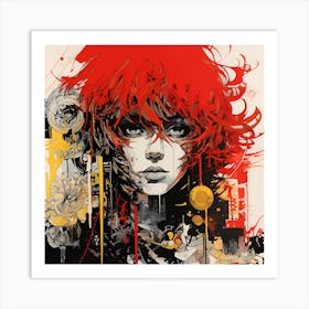 Red Haired Girl Art Print