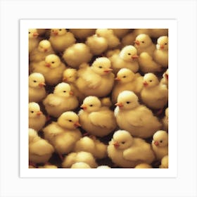 Flock Of Chickens Art Print