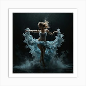 Dancer In Blue Dress Art Print