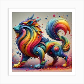 Colorful Lion Art Print