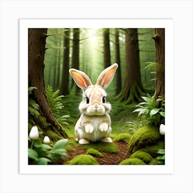 Rabbit In The Forest 4 Art Print