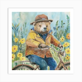 Bear On A Bike 4 Art Print