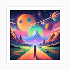 Space Landscape Painting 1 Art Print