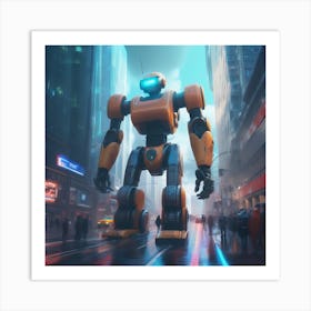 Robot In The City 71 Art Print