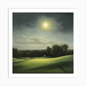 Golf Course At Night Art Print