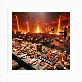 A Grand Feast Called Iron Forge Feast, Set In A Art Print