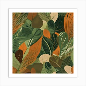 Tropical Leaves Pattern Art Print