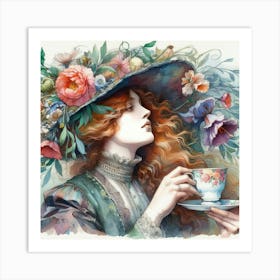 Lady In A Hat Art Print