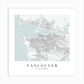 Vancouver Canada Street Map Minimal Color Square Art Print