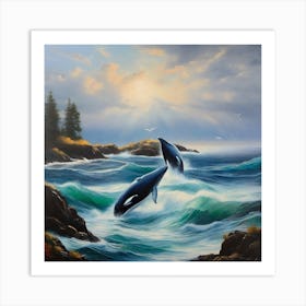 Orca Whales Art Print